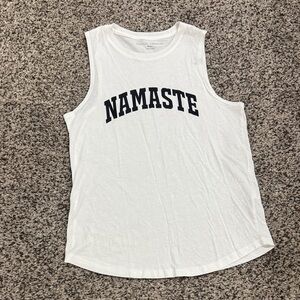 Spiritual Gangster White Sleeveless 'Namaste' Tank Top